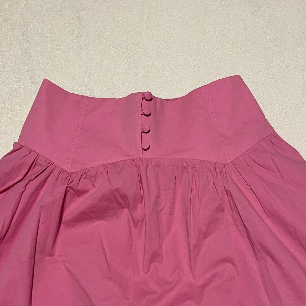 Anthropologie Maeve Pink Maxi Skirt with Button and Pleat Detail Shirred Size XS - Picture 2 of 7